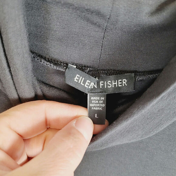 EILEEN FISHER BLACK TURTLENECK, SZ LARGE - Picture 5 of 15